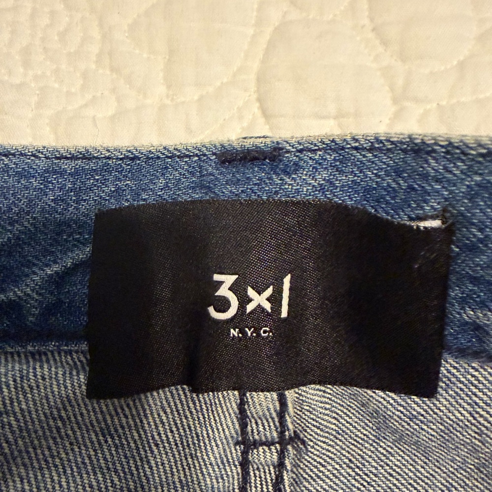 3x1 Distressed Blue Straight-Leg Jeans - Picture 4 of 6
